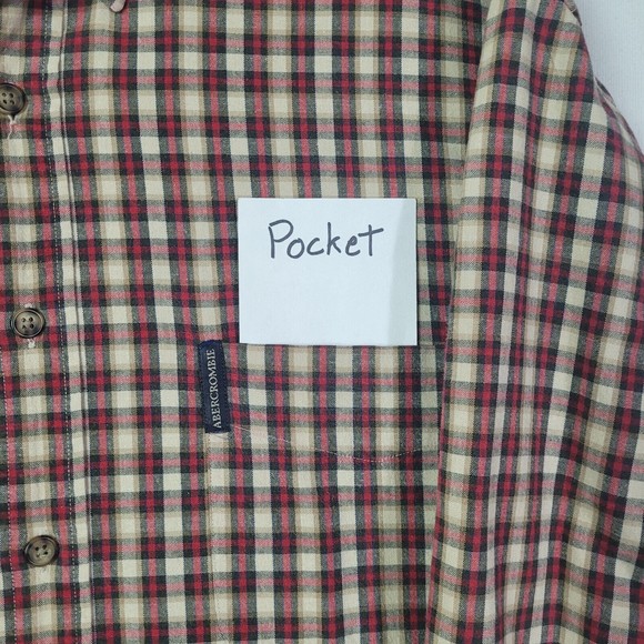 Vintage Abercrombie & Fitch Mens Size L Large Button Front Shirt Checkered Fall - Picture 6 of 8